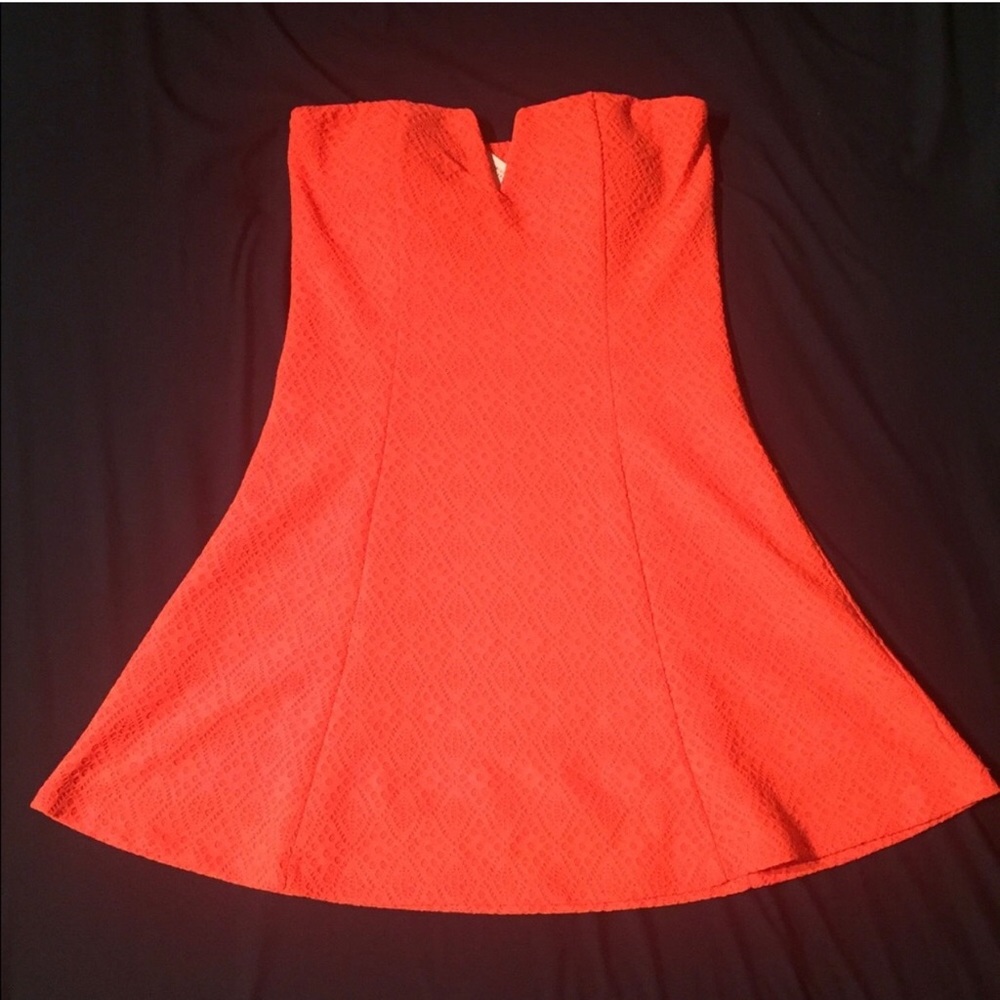 Peach strapless sundress